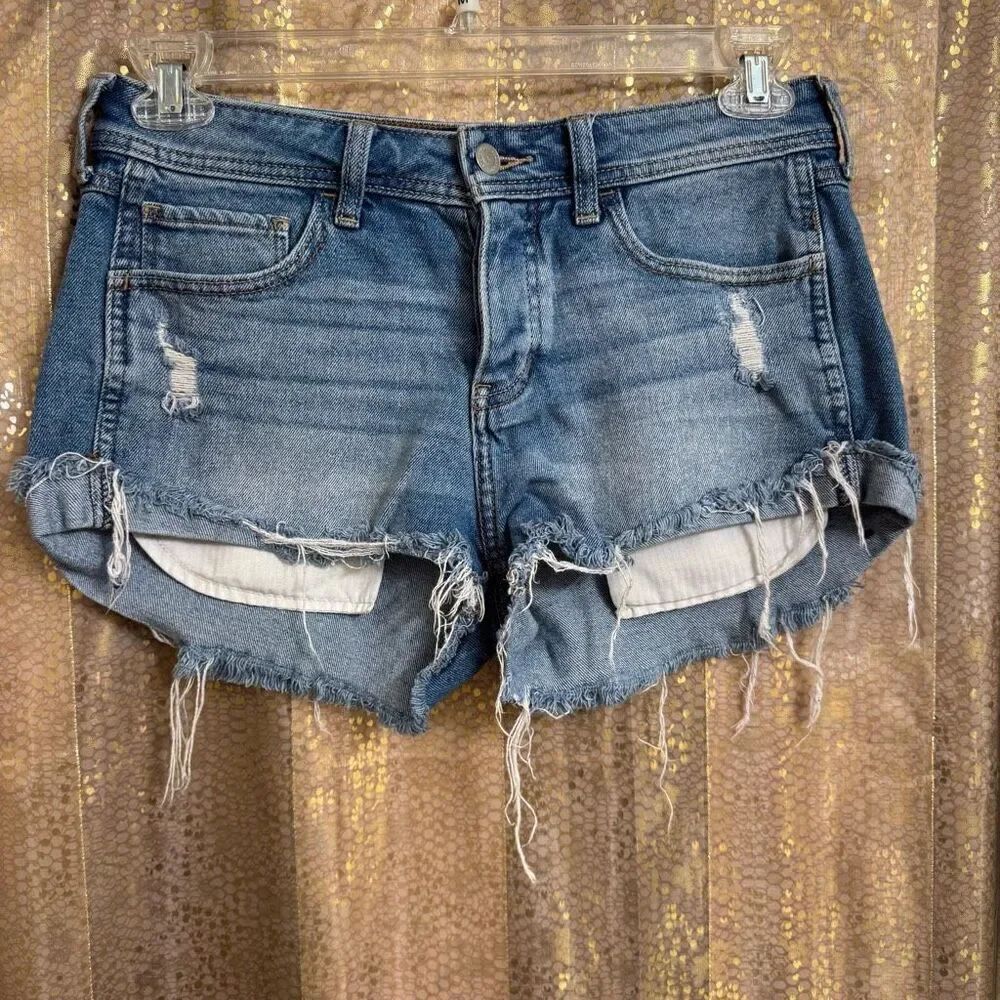 Hollister Vintage Stretch Low Rise Cut Off Distressed Jean Shorts Size 5